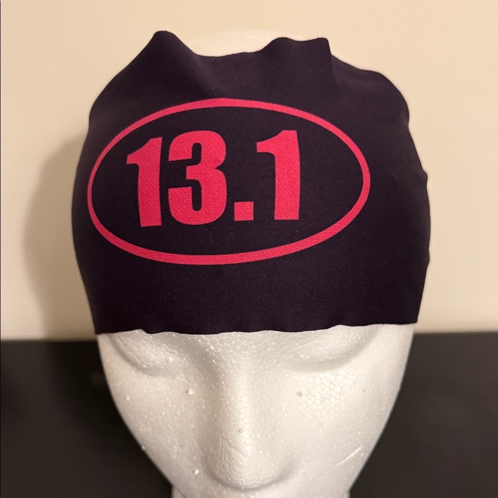 Black 13.1 in pink Half Marathon 4" Bondi Band Headband NEW "No Drip" "No Slip"